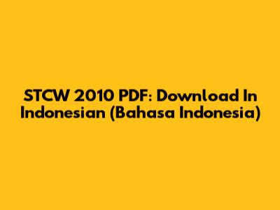 STCW 2010 PDF: Download In Indonesian (Bahasa Indonesia)